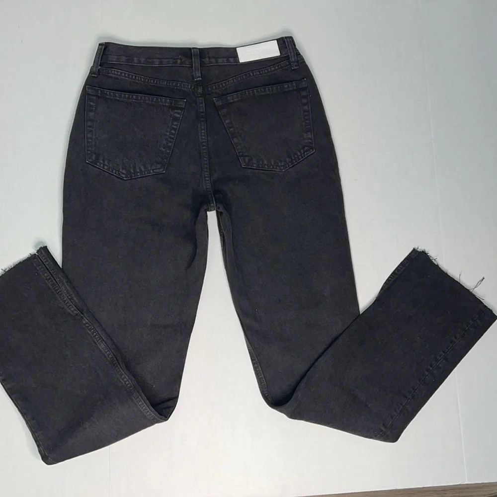 RE/DONE SKINNY BOOT BLACK RAW HEM JEANS 26